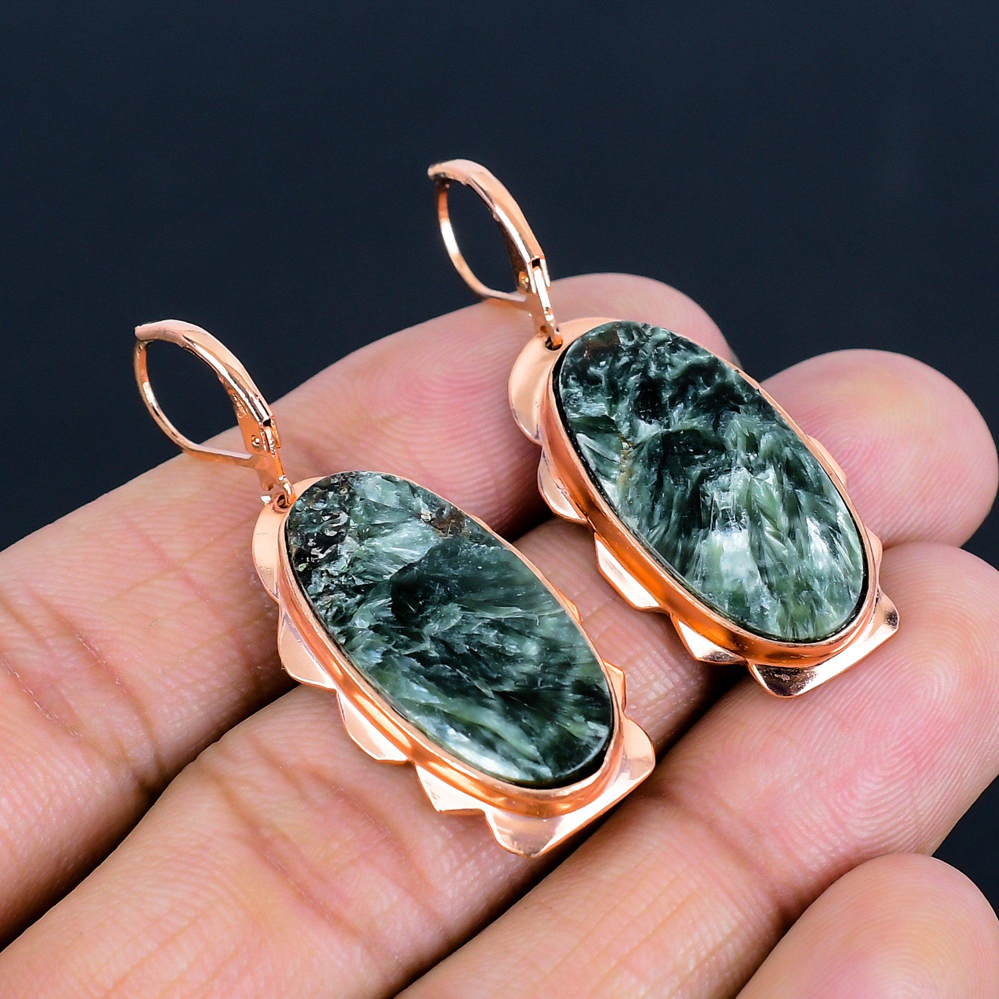 Cerceu de bijuterii lucrate manual din cupru cu piatră prețioasă de serafinită pentru cadou de nuntă