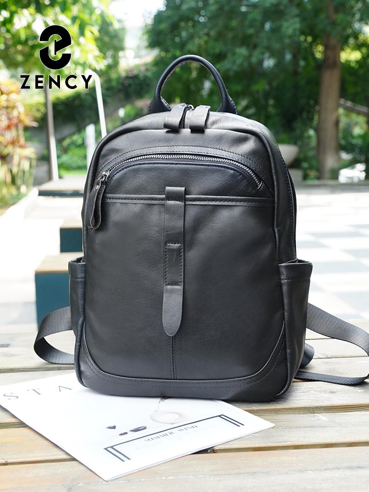 Zency Damen 100% Echtes Leder Rucksack Große Kapazität für Pendeln Reisen Arbeit