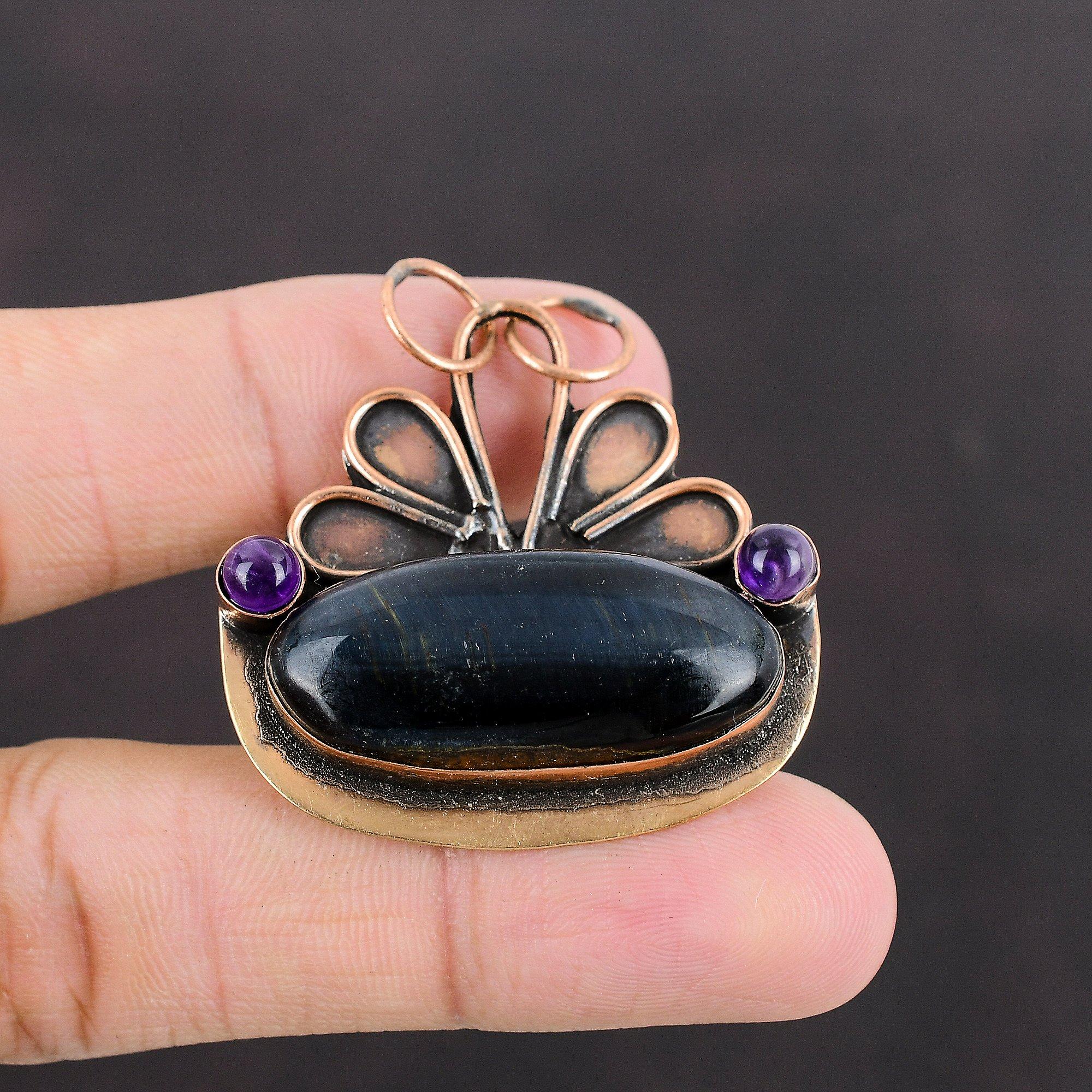 Pietersite Pendant African Amethyst Pendant Copper Pendant Gemstone Jewelry Handmade Boho Pendant Designer Jewelry Copper Jewelry For Gift