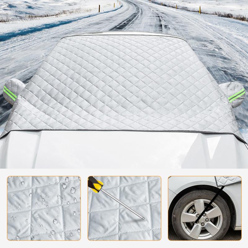 Voorruitafdekking voor de winter, zonwering voor de auto, met 5 magneten, voorruitafdekking voor de winter, tegen sneeuw, ijs, vorst, stof, zon UV