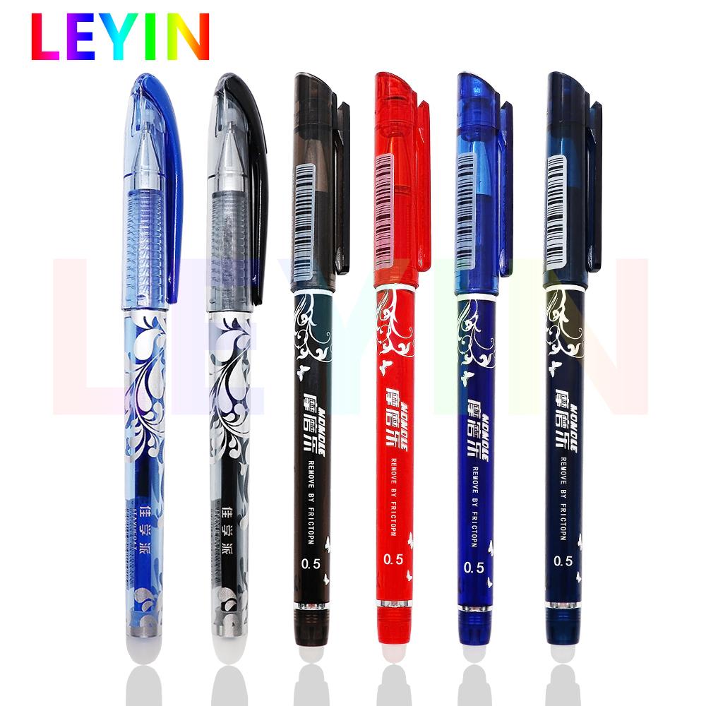 6Pcs Erasable Pen Gel Pen Durable Plastic Ink Blue 0.5mm Useful Student Erasable School Pen Stationery Supplies