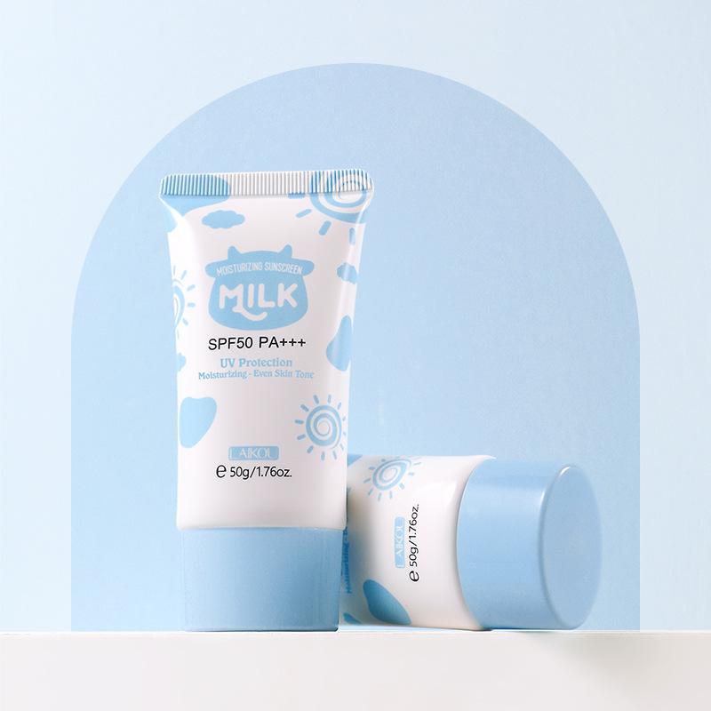 LAIKOU Milk Sunscreen 50+ Moisturizing Primer Sodium Hyaluronate Deep Moisturizing Sleep Daily Sunscreen Essence