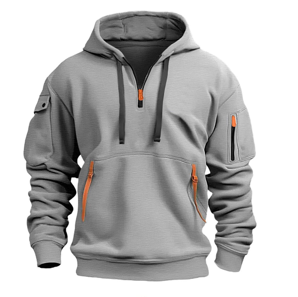 Men's Sweatshirts Hoodies Zippered Multi-pocket Pullovers Men's Sports Casual Jackets