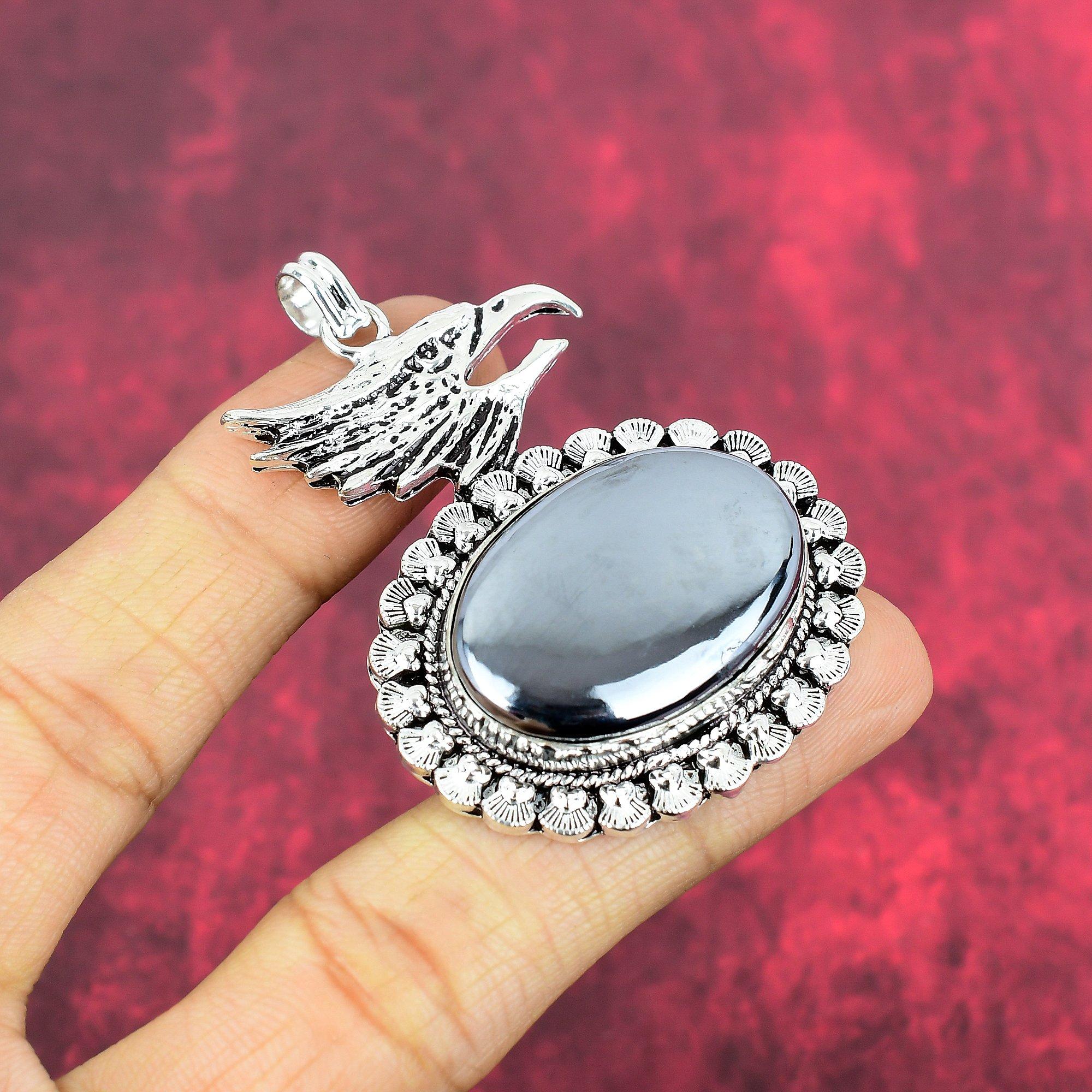 Shungite Pendant, 925 Solid Sterling Silver Gemstone Jewelry, Handmade Pendant, For Mother Day