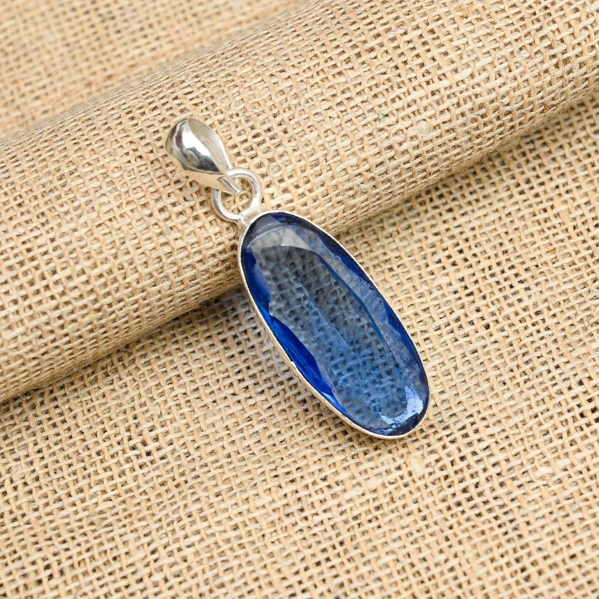 Tanzanite Gemstone Handmade 925 Sterling Sliver Jewelry Lovely Pendant For Women