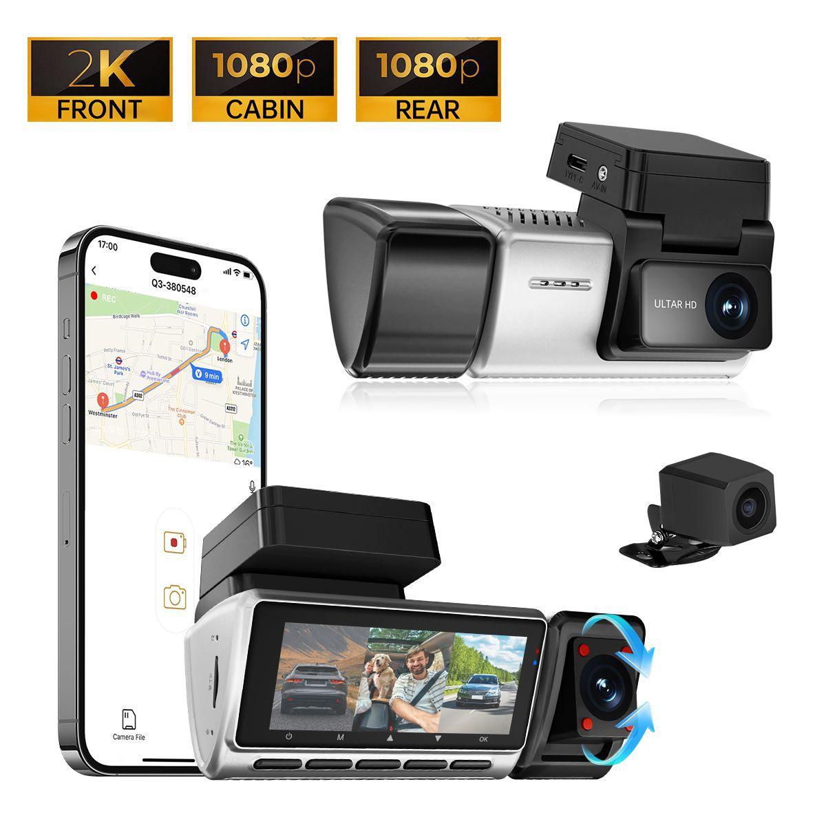High Definition 2/3 Lens Mobile Internet with WiFi, GPS, 2/3 Channels Driving Recorder