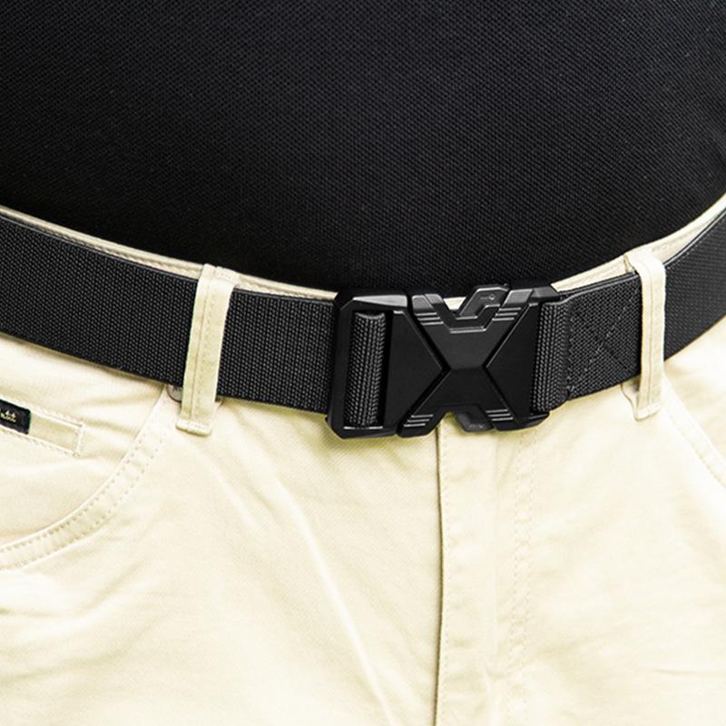 The New Men's 125cm Buckle Belt Nylon Braided Lightweight Breathable Daily Commuter Men's Belt