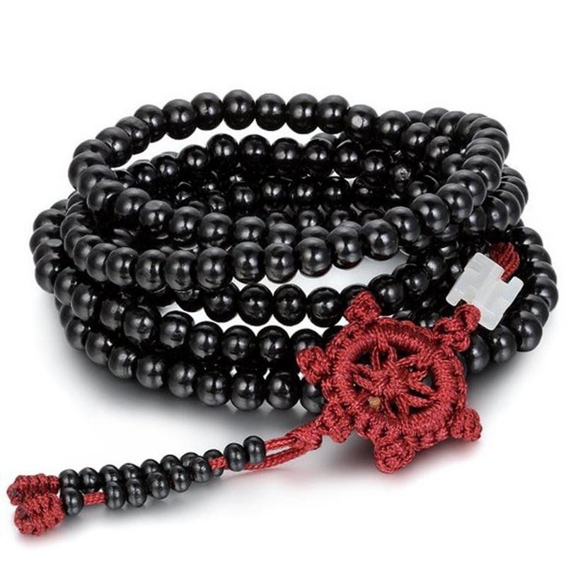1 ks 6mm Náramek santalového buddhistického korálku Tibetský santalový buddhistický buddha 216 náramek s modlitebními korálky