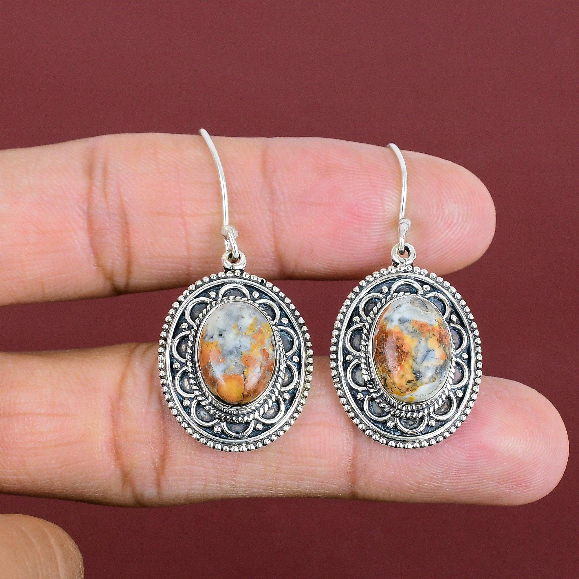 Maligano Jasper Earrings Natural Gemstone Earring Vintage Jewelry 925 Sterling Silver Earring Women Earring Gifts For Women Handmade Earring