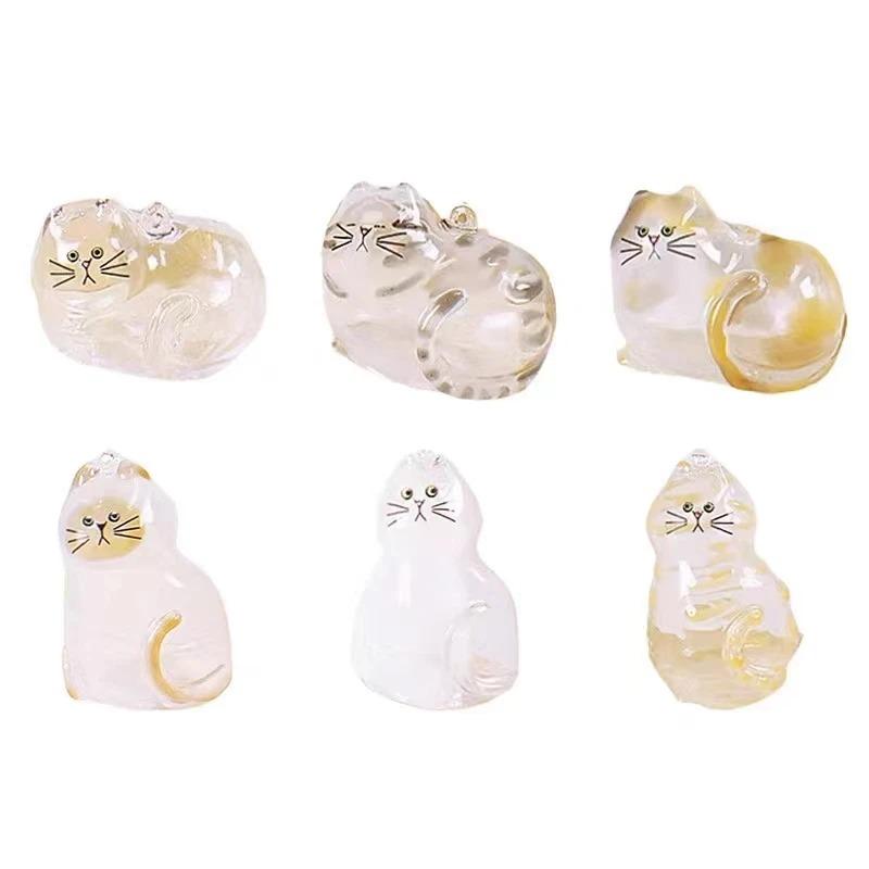 Cute Cat Hair Storage Keychain Pendant Backpack Ginger Cat Siamese Cat Hair Bag Hanging Pet Hair Souvenirs Gift for Cat lovers