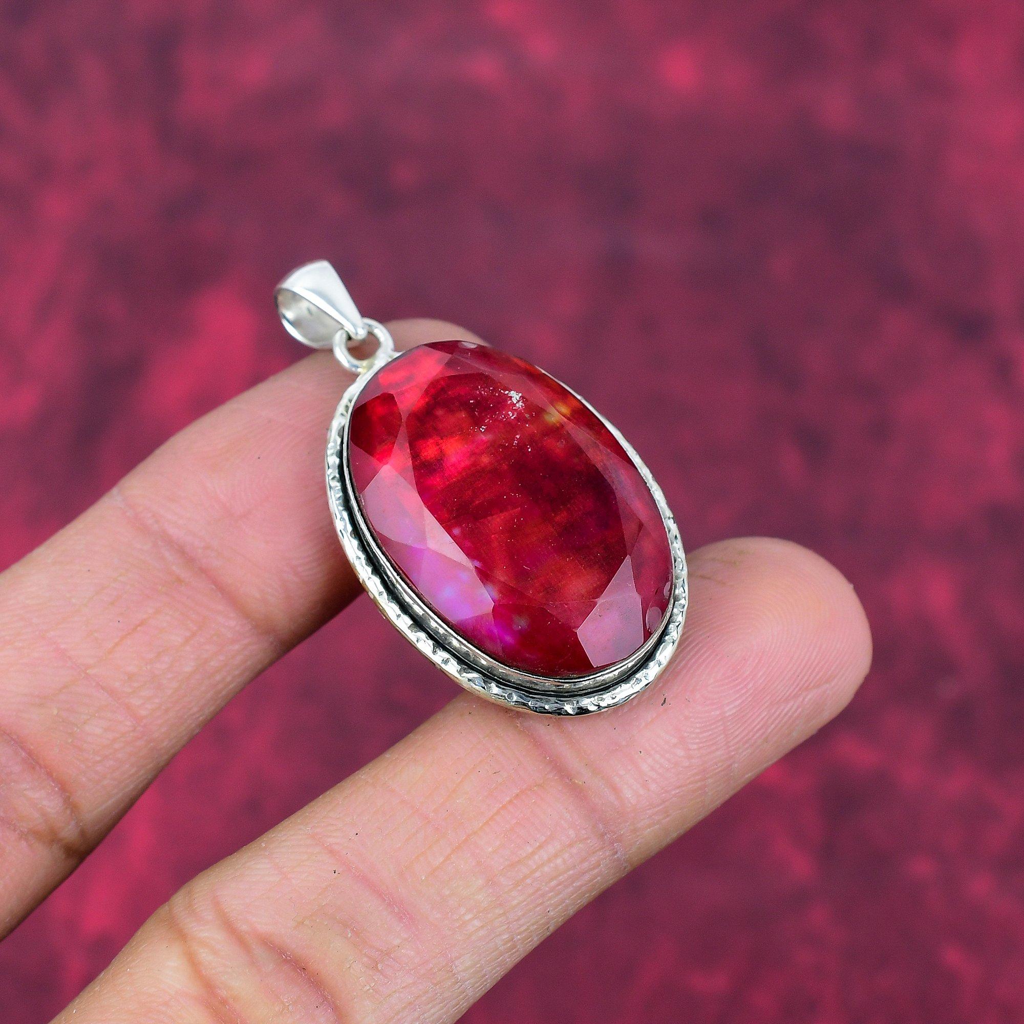 Pendentif en ammolite, bijoux faits à la main, pendentif en argent sterling massif 925, cadeau pour femme