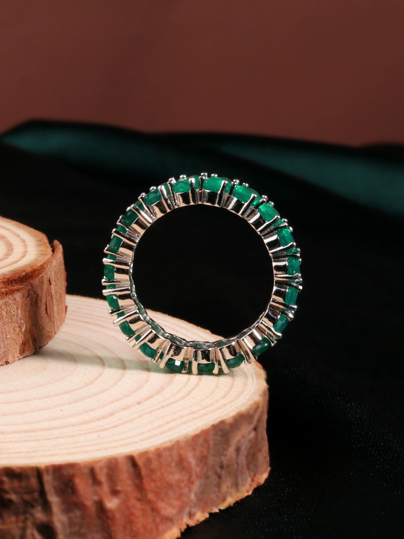 2024 New Arrival Green Agate Elernality Ring 925 Sterling Silver with Natural Gemstones Fine Jewelry for Women Girls Nice Gift