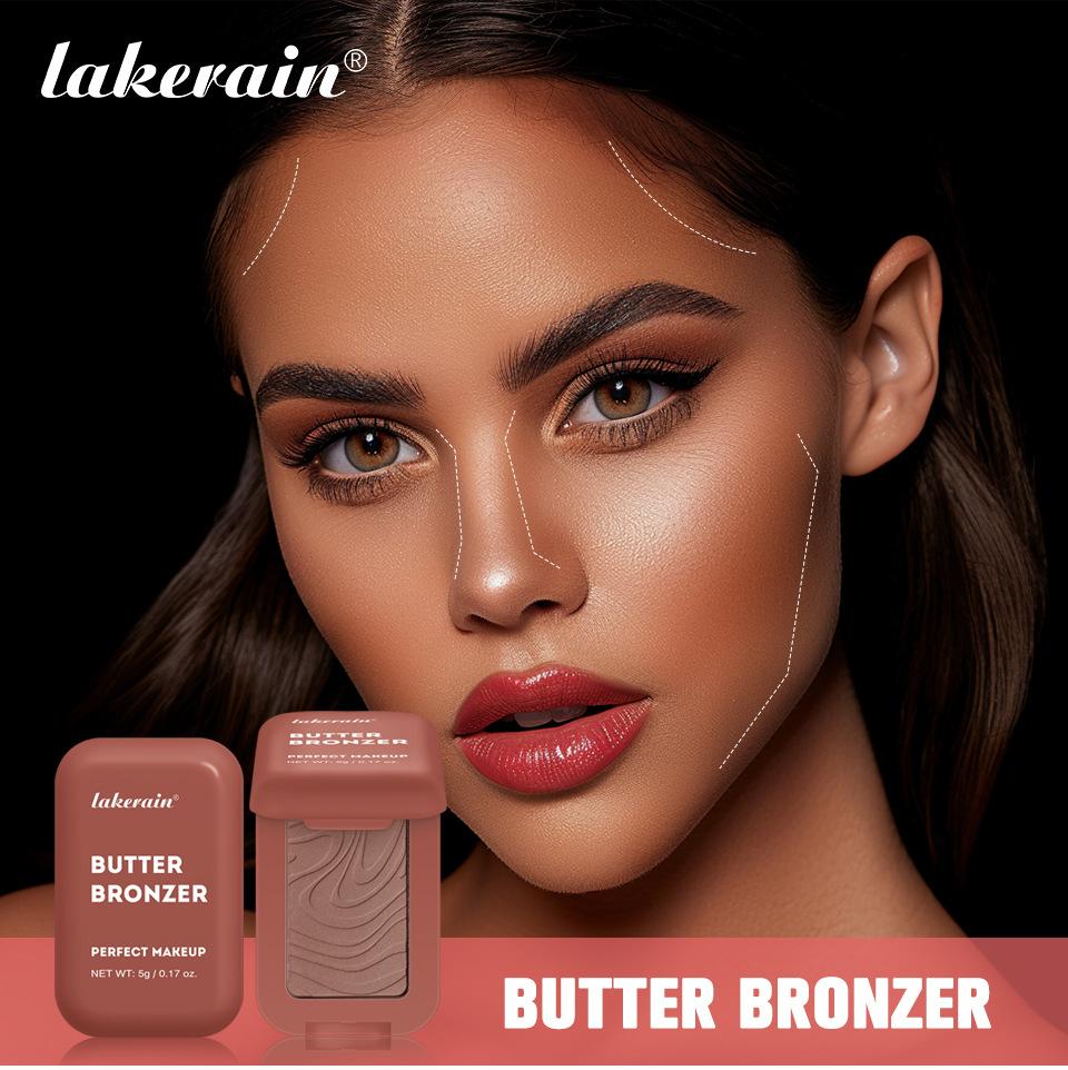 Lakerain Butter Bronzer Cream Women Waterproof Genteel Girl Nude Makeup Silky Shimmer Monochrome Blush Korean Face Cosmetics