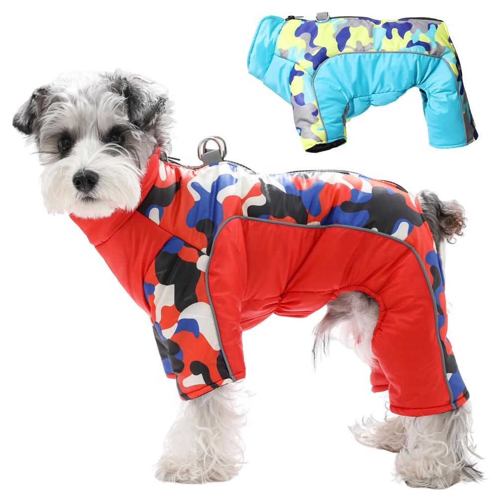 Winter-Hundeoverall für kleine und mittelgroße Hunde und Katzen, wasserdicht, Welpenjacke, Mantel, reflektierende Kleidung für den Außenbereich, Französische Bulldogge, Yorkshire