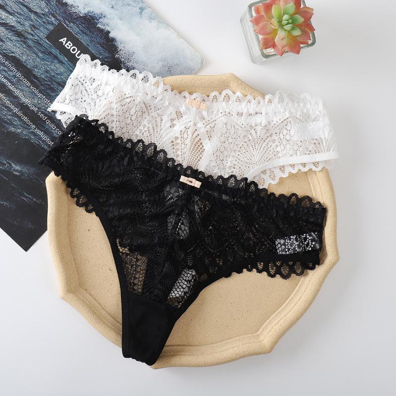 TERMEZY Nové kalhotky Dámské Krajkové Spodní prádlo Sexy Nízký pas G String Tanga Transparentní Hollow Out Kalhotky Pevné Měkké Dámské Spodní prádlo