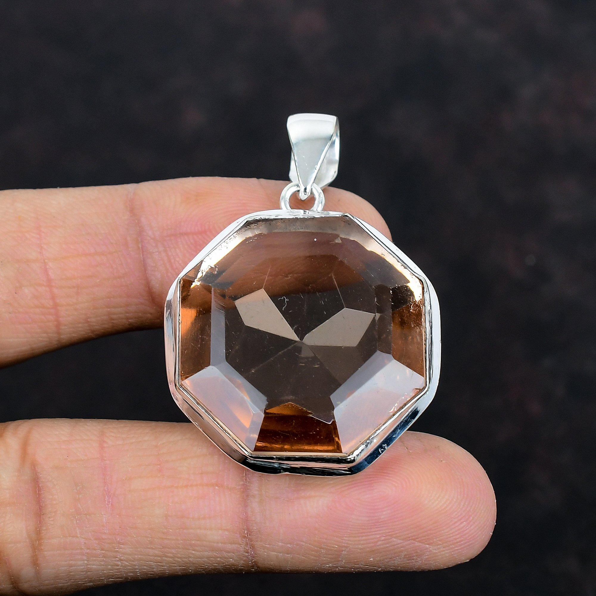 Faceted Morganite Pendant 925 Sterling Silver Pendant Very Pretty Gemstone Pendant Decent Jewelry Handmade Brand New Pendant Gifts for Women