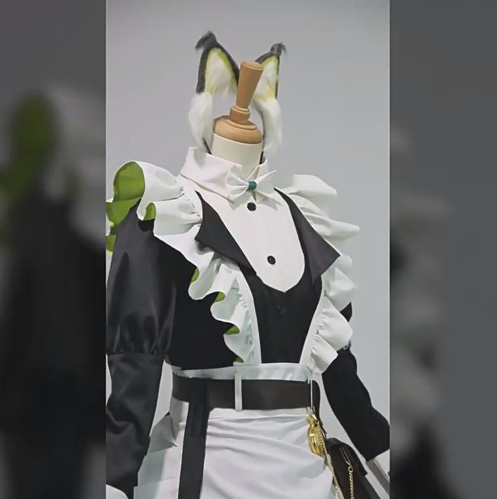 Arknights Kal'tsit AMa-10 Cosplay Costume Time Legacy Maid Outfit for Anime Game Women Halloween Comic-Con Party