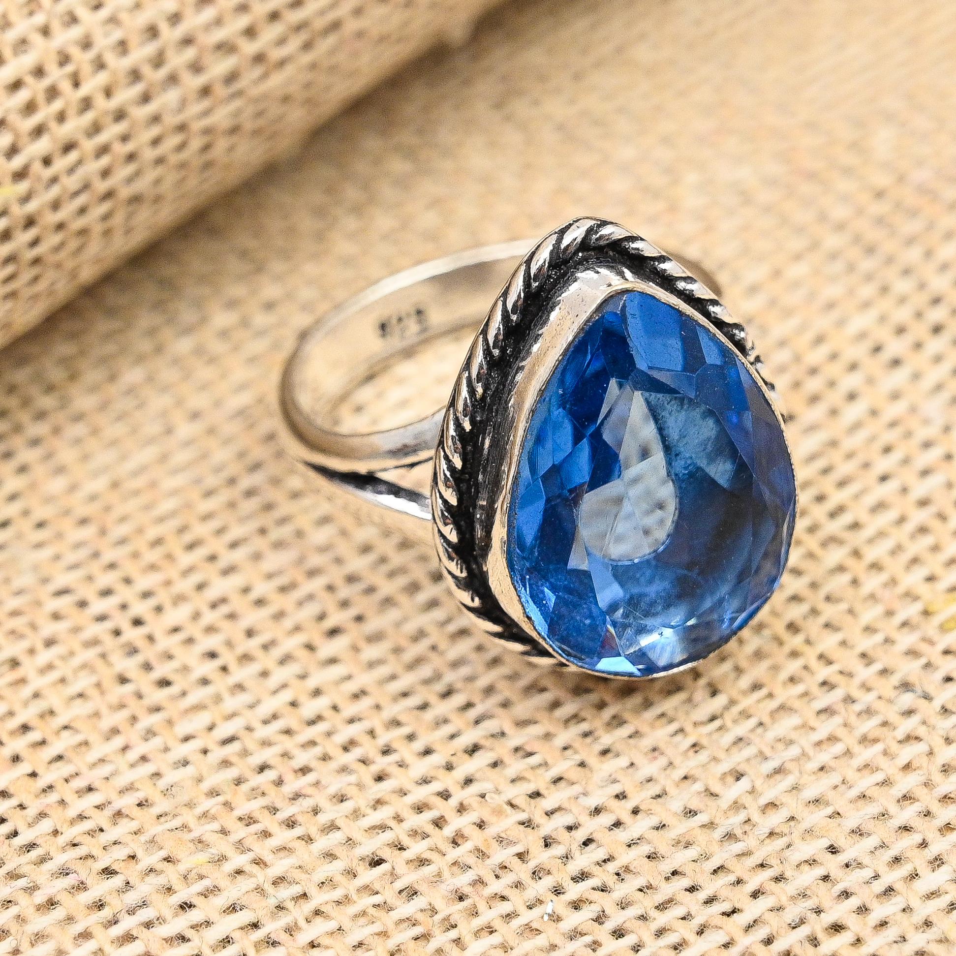 Beautiful Tanzanite Gemstone Handmade 925 Sterling Silver Ring Jewelry