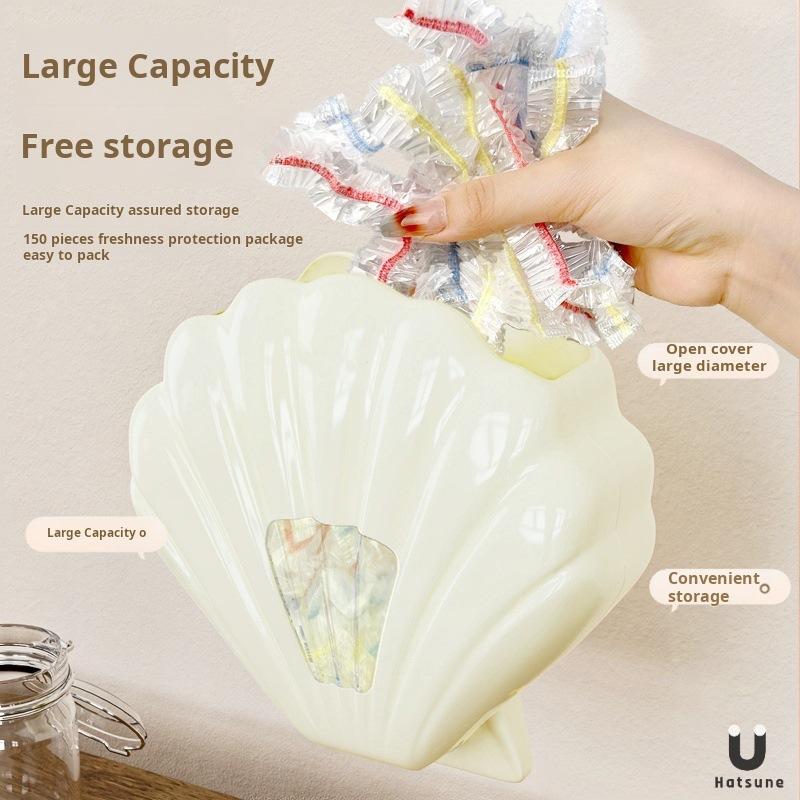 1PCS New Shell Fresh-keeping Storage Box Kitchen Wall-mounted Storage Box Creative Punch-free Kitchen Storage Rack