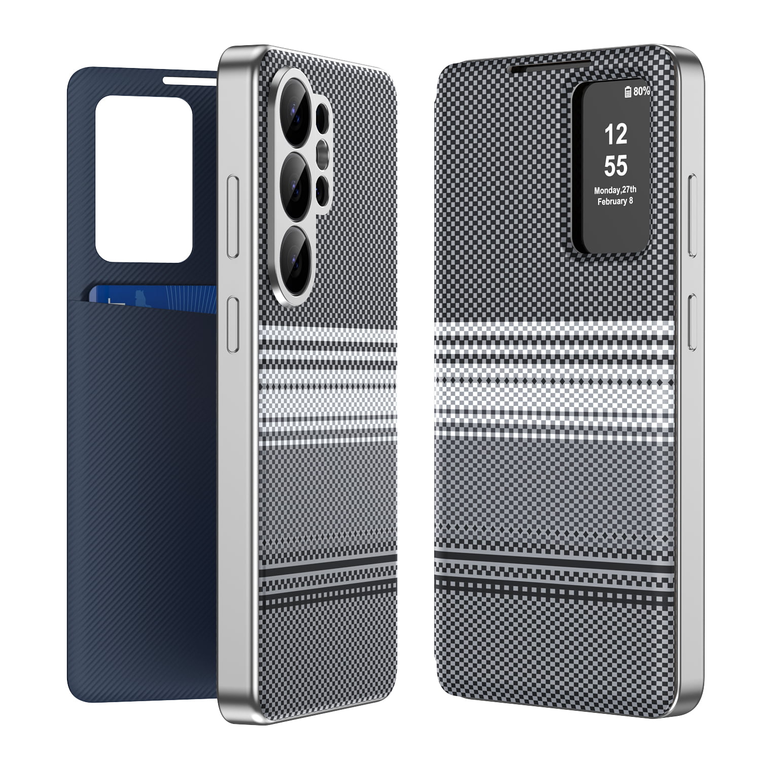 Flip Case for Samsung Galaxy A16 A17 A36 A37 A57 A55 A56 5G with Smart LED View Window & Card Holder, Shockproof Anti-Scratch Phone Bumpers