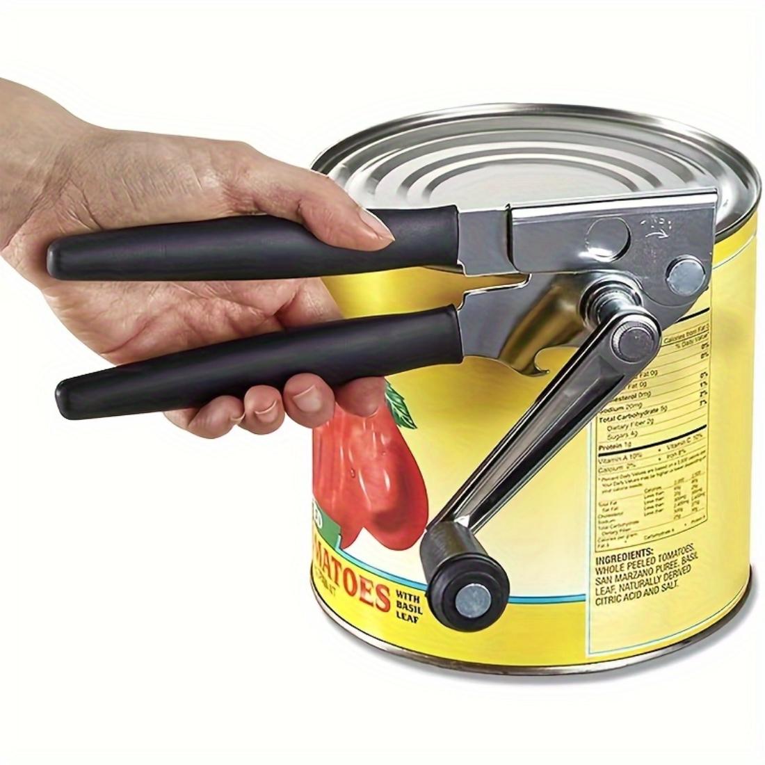 Heavy Duty Manual Metal Can Opener, Ergonomic Extra Long Handle With Oversized Easy-Grip Knob For Large Food Cans Household Kitchen Gadget
