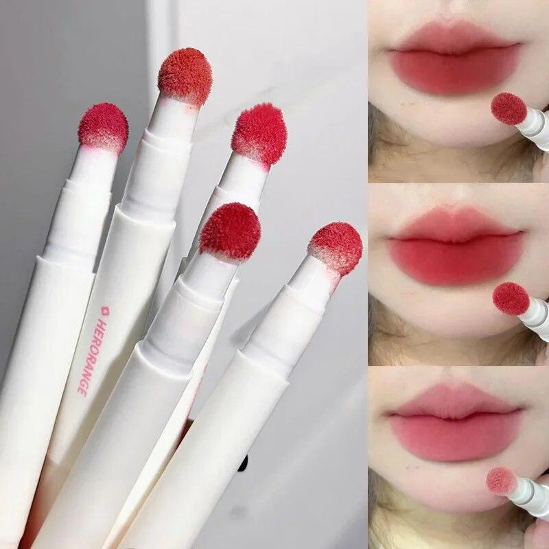 Fluffy Velvet Glazura moale pentru buze Cremă de ruj lichid Nude Mat Roșu Pigment Trandafir Impermeabil De lungă durată