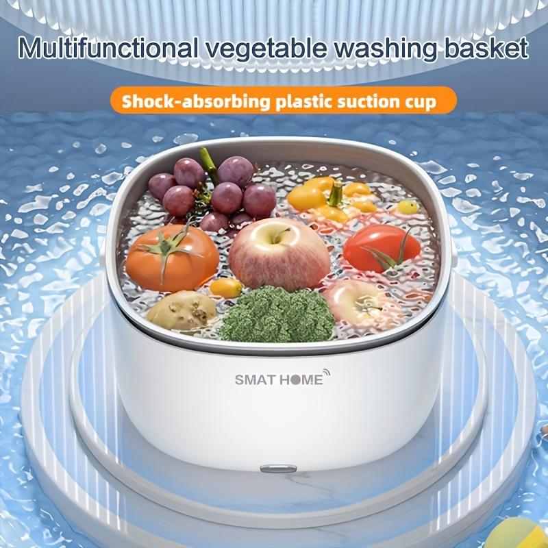 Ultrasonic Vegetable Washing Machine Food Purifier Automatic Residue Removal Portable Fruit and Vegetable Drain Basket