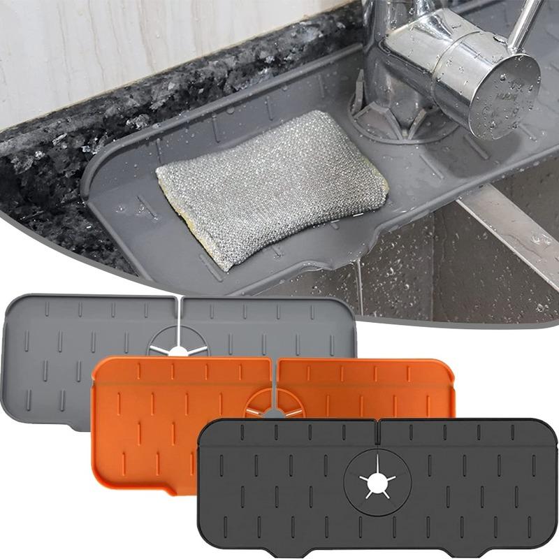 Sink Splash Guard Silicone Faucet Splash Catcher Countertop Protector for Kitchen Bathroom Kitchen Gadgets Sink Accessories
