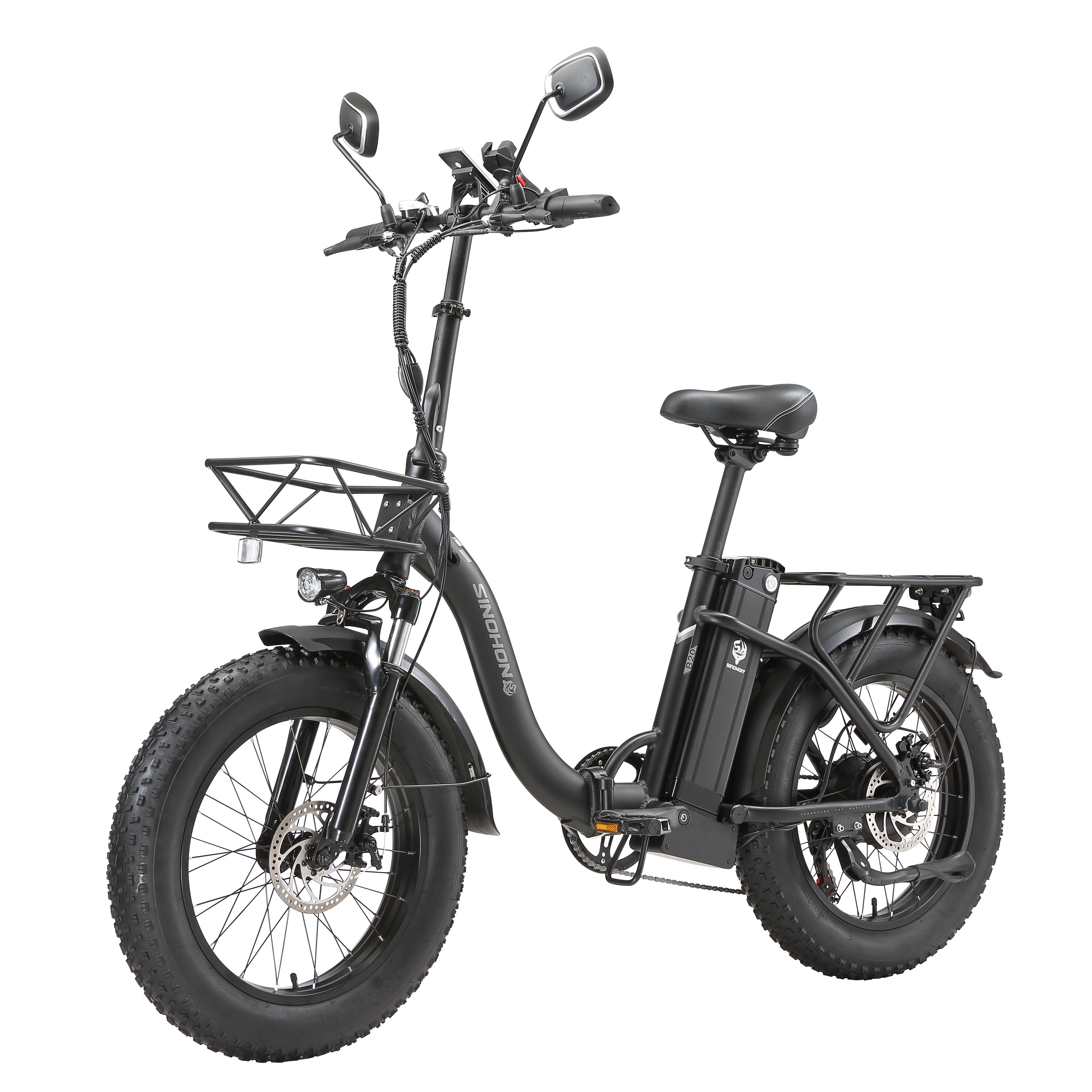 SINOHON B20 750W City Pendeln Faltbares Elektrofahrrad Mit Anhängersitz 48V15AH Batterie Elektrofahrrad 20 Zoll Straßenreifen Erwachsenen Stadt Bequemes E-Bike
