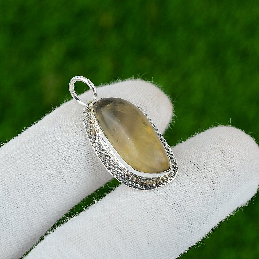 Natural Multi Fluorite Gemstone Jewelry 925 Sterling Silver Pendant For Women