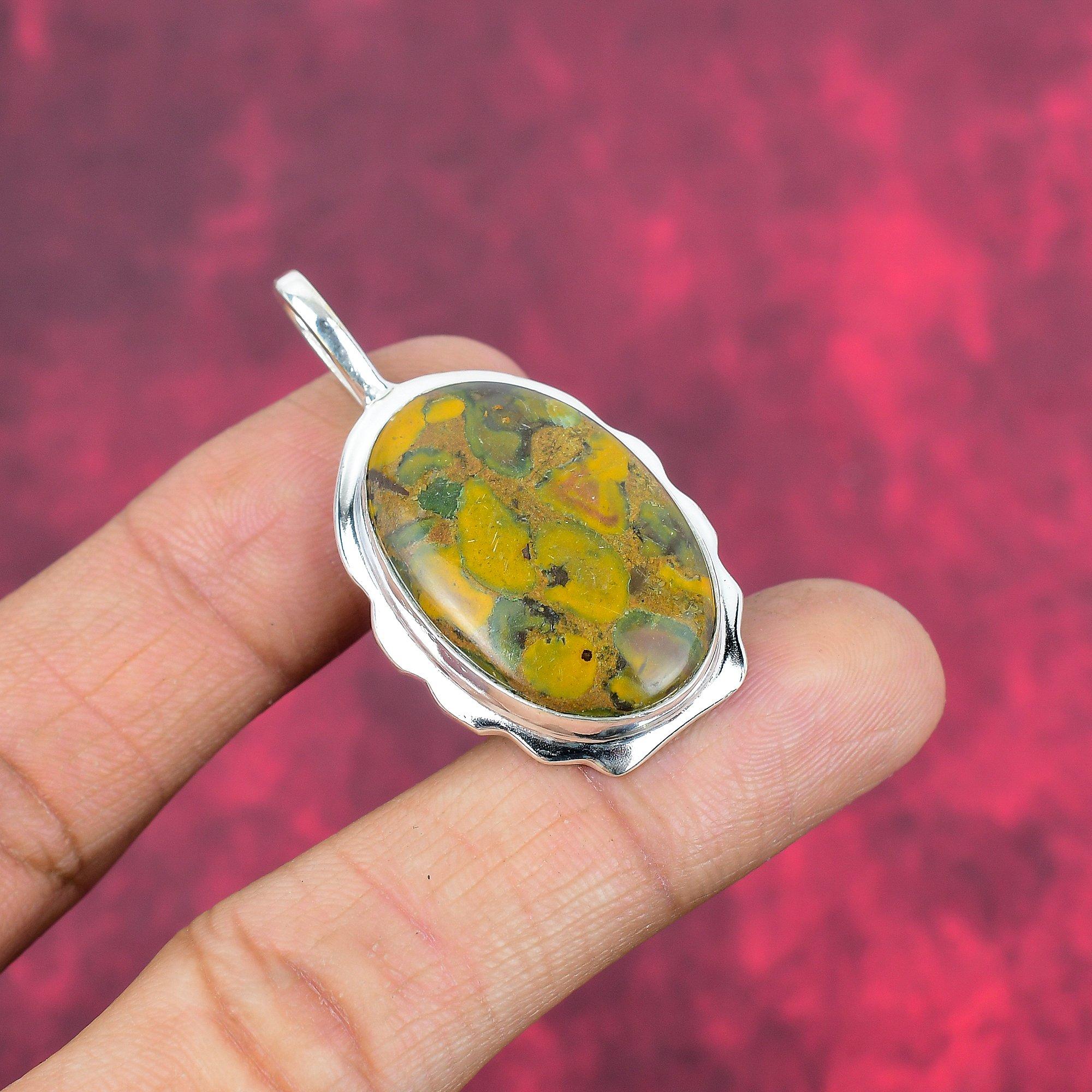 Fruit Jasper Jewelry, Handmade Gemstone Pendant, 925 Solid Sterling Silver Pendant Antique Jewelry, For Engagement Gift