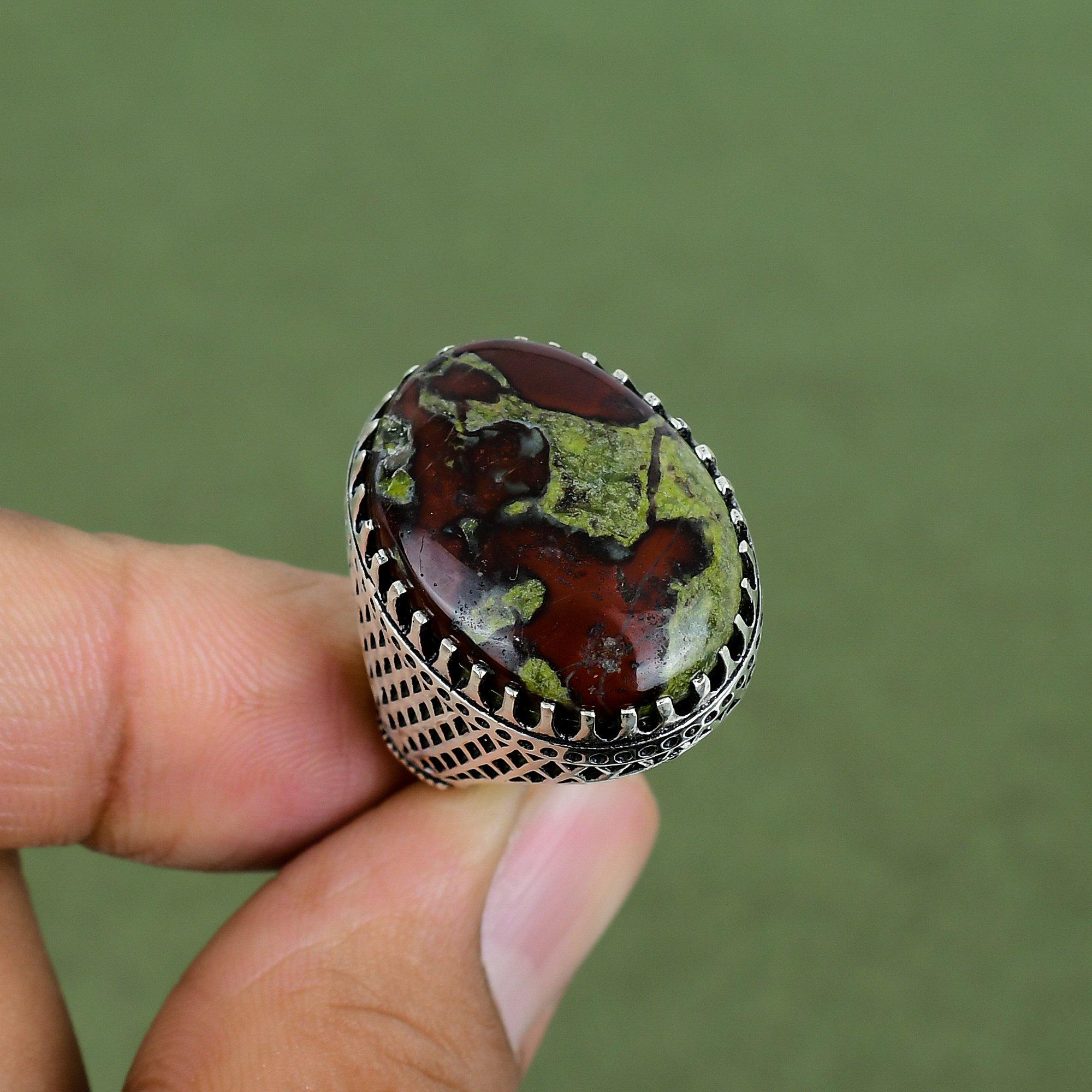 Dragon Bloodstone Ring 925 Sterling Silver Ring Unique Style Ring Handmade Jewelry Dainty Gemstone Ring Gifts For Mom Available In Ring Size