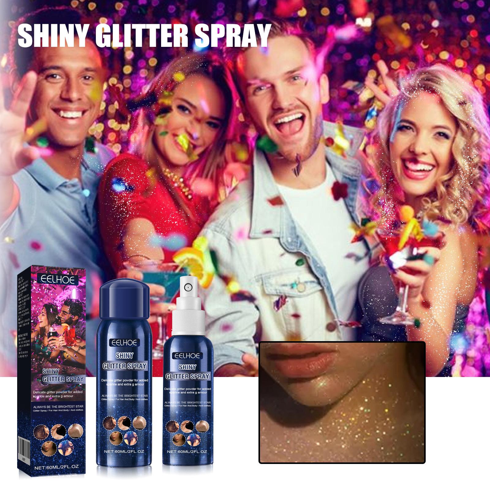 1PCS Diamond Liquid Glitter Powder Spray,Body Highlighter Makeup Face Luminizer,Shine Shimmer Glow Face Body Hair Makeup Daily Party