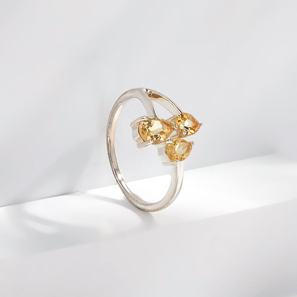 Atemberaubender Ring für Frauen, 925er-Sterlingsilber, natürlicher Citrin, Geburtsstein November, edler Schmuck für Verlobungsantrag, Liebesgeschenk
