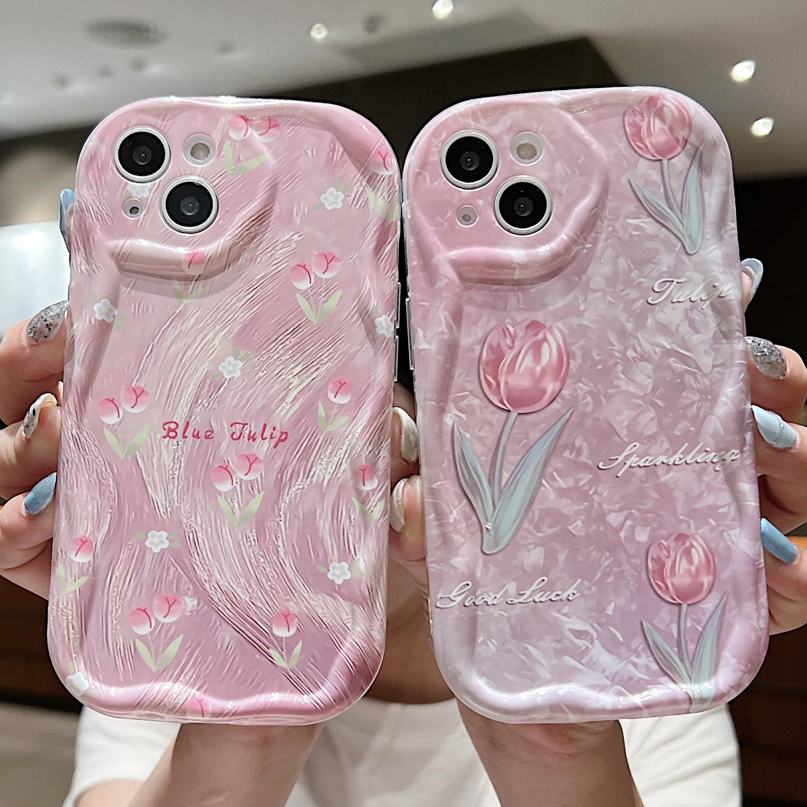 Tulip Flowers Silicone Case for Xiaomi Redmi Note 14 13 Samsung A56 A26 Oppo A3 A5 Pro Tecno Spark 30C Funda Cartoon Lucky Dog Cover Soft TPU Bumper
