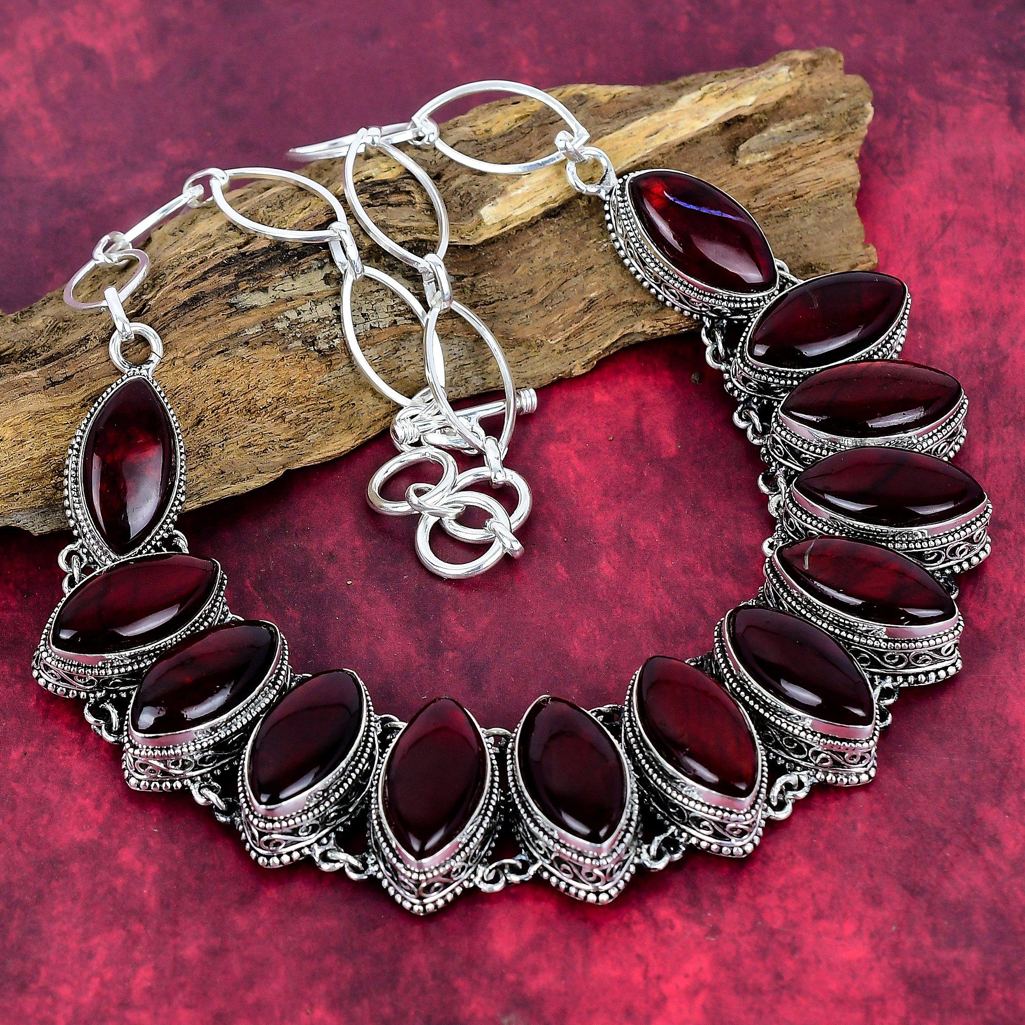 Red Flash Labradorite Necklace, 925 Solid Sterling Silver Jewelry, Gemstone Jewelry Adjustable Chain Necklace, Handmade Wedding Gift Jewelry