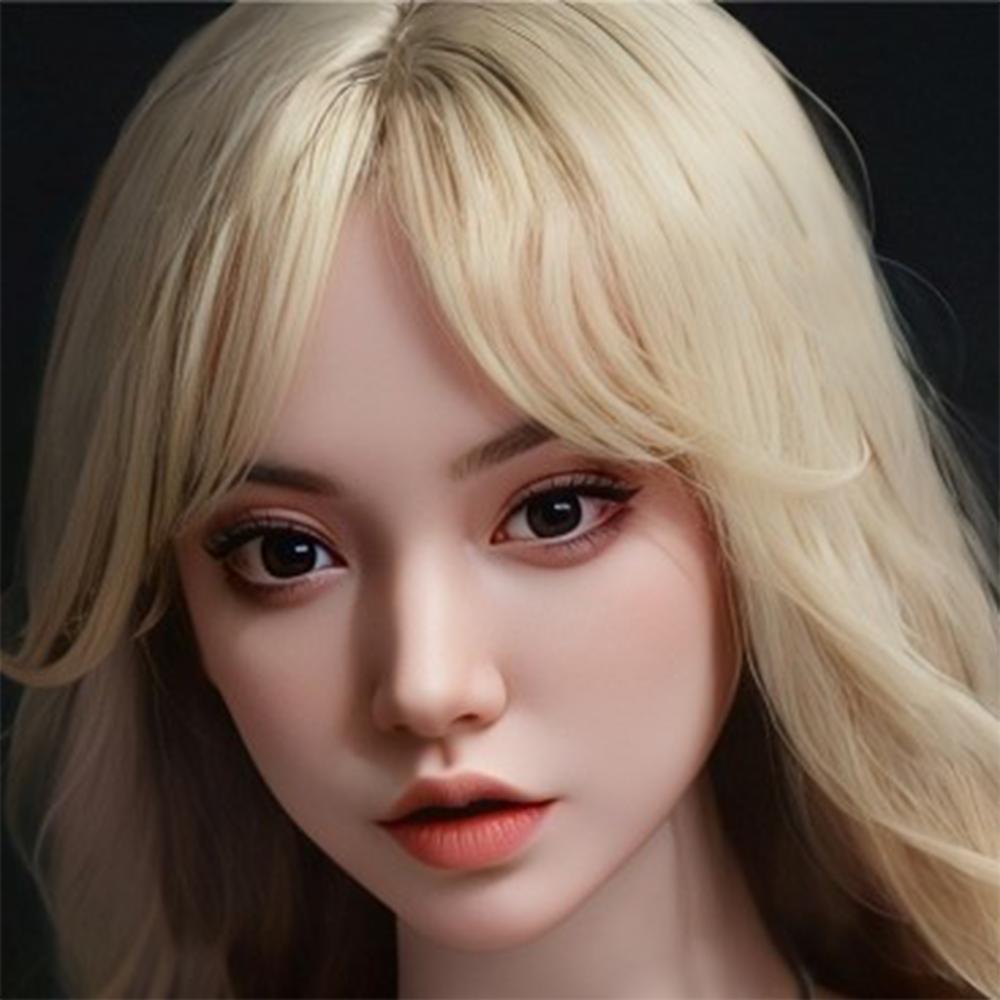 Hode med realistisk oral funksjon 100% silikon Kompatibelt med 130-180cm sexdukker M16 gjengegrensesnitt Parykk & Implant hårvalg 3kg