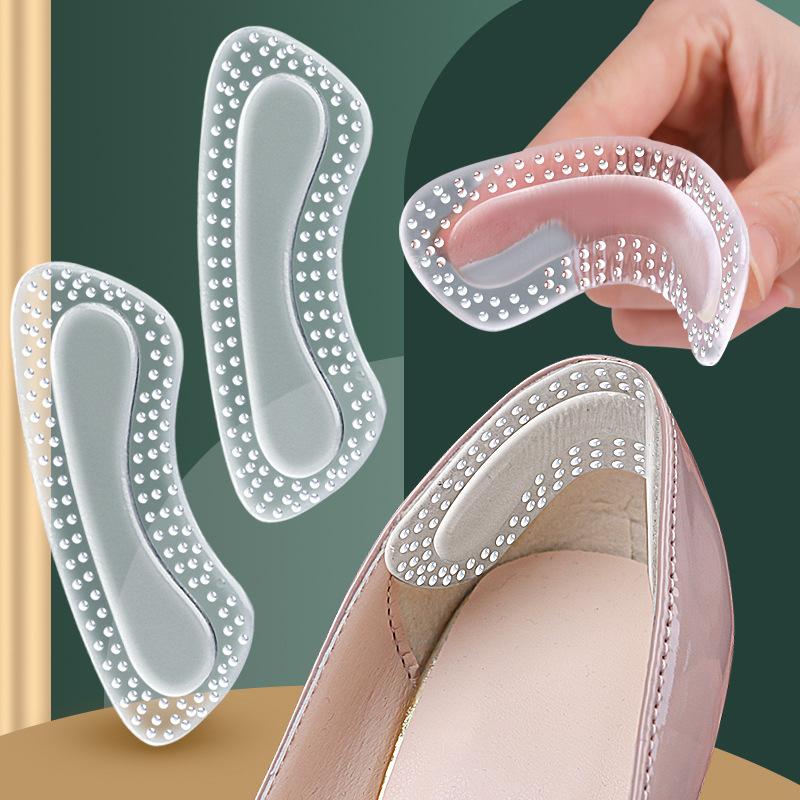 GEL High Heels Soft Anti-wear and Anti-drop Invisible Heel Patch Granule Massage Self-adhesive Code Half Code Pad