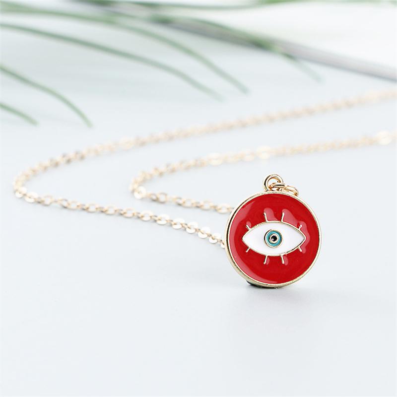 Lovely Turkish Crystal Evil Eyes Necklace Pendientes For Women Gifts Simple Jewelry Sweater Chain Necklaces