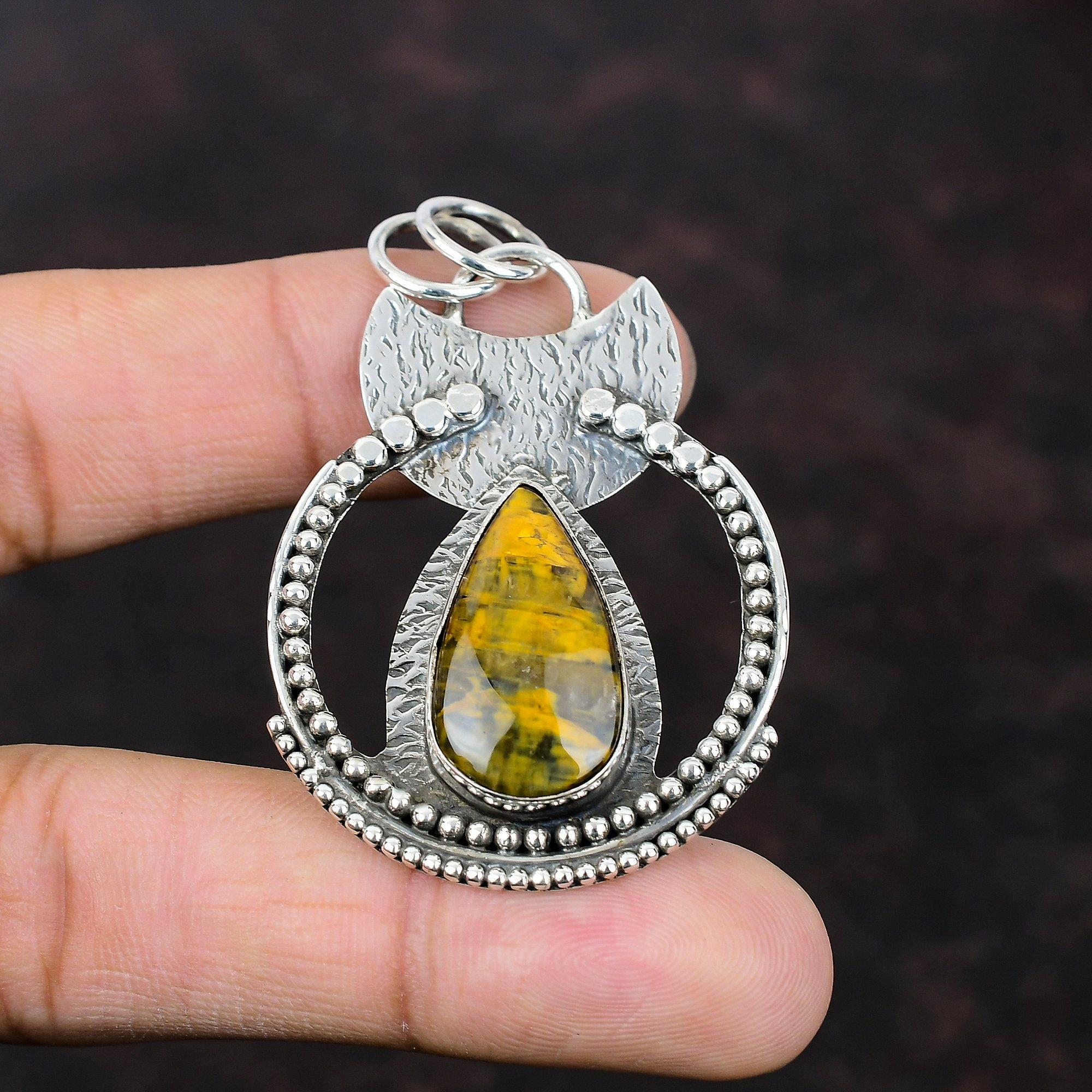Nellite Pendant Original Gemstone Pendant Handmade Nellite Jewelry 925 Sterling Silver Pendant Stylish Pendant Gift For Her Elegant Pendant