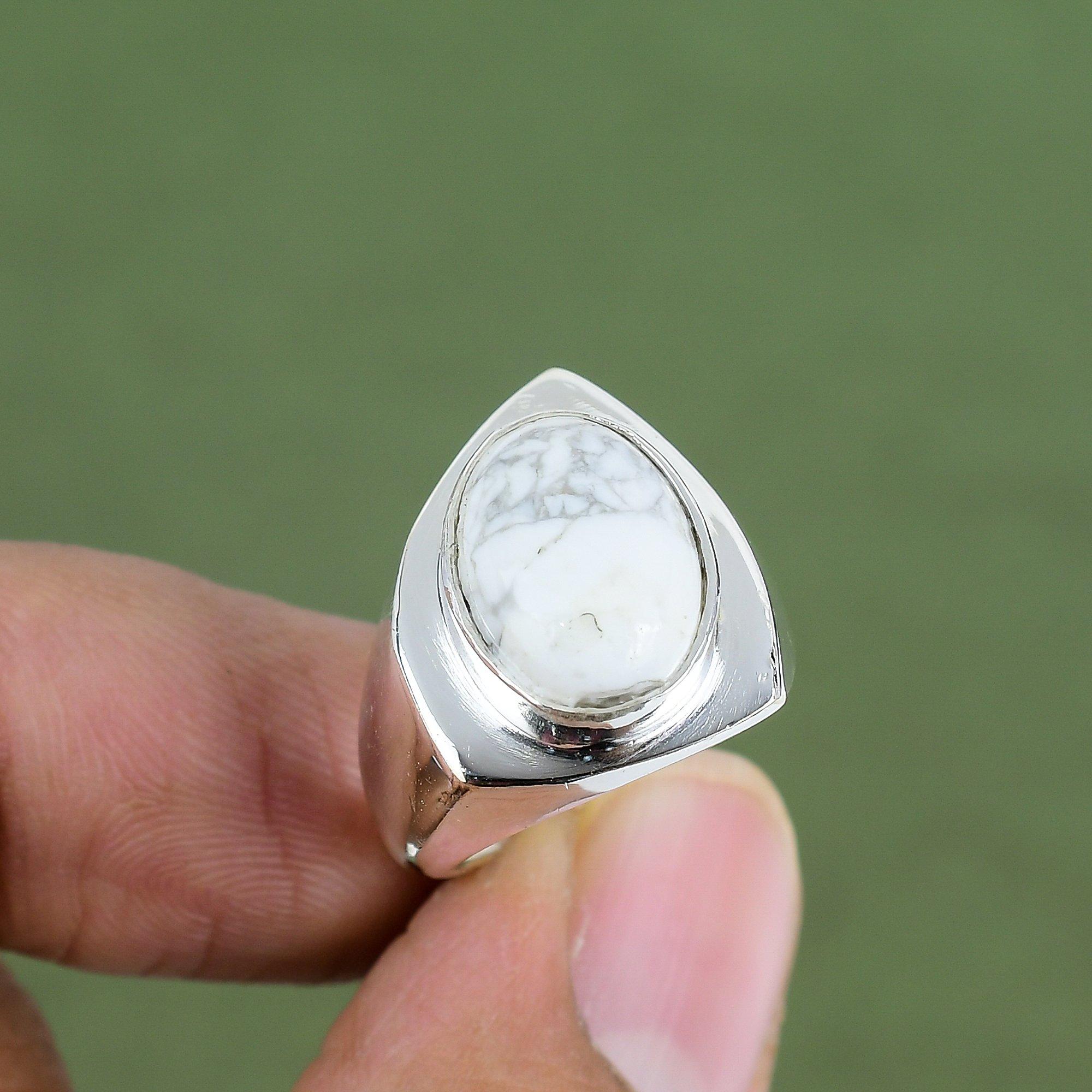 Howlith Ring 925 Sterling Silber Ring Echter Edelstein Schmuck Erstaunlicher Ring Handgefertigt Brandneuer Schmuck Jahrestag Geschenke Erhältlich in Ringgröße