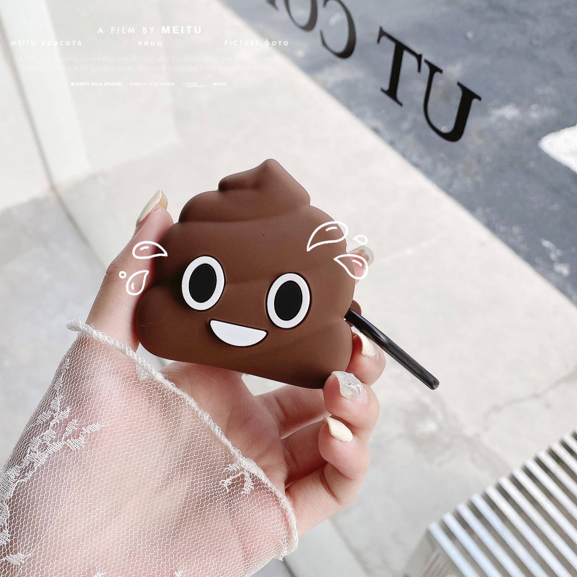 Cute Cartoon Poop Silicone Earphone Case For Samsung Galaxy Buds 2 Pro Live Casing For Galaxy Buds2 Pro Cover Fundas Full Protection with Metal Hook