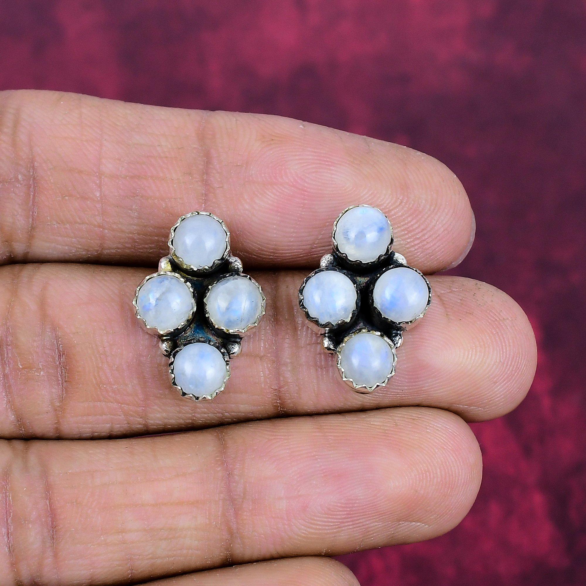 Regenbogen-Mondstein Schmuck, 925 Sterlingsilber Ohrringe Schmuck, Handgefertigte Ohrringe Edelstein Schmuck Für Frauen