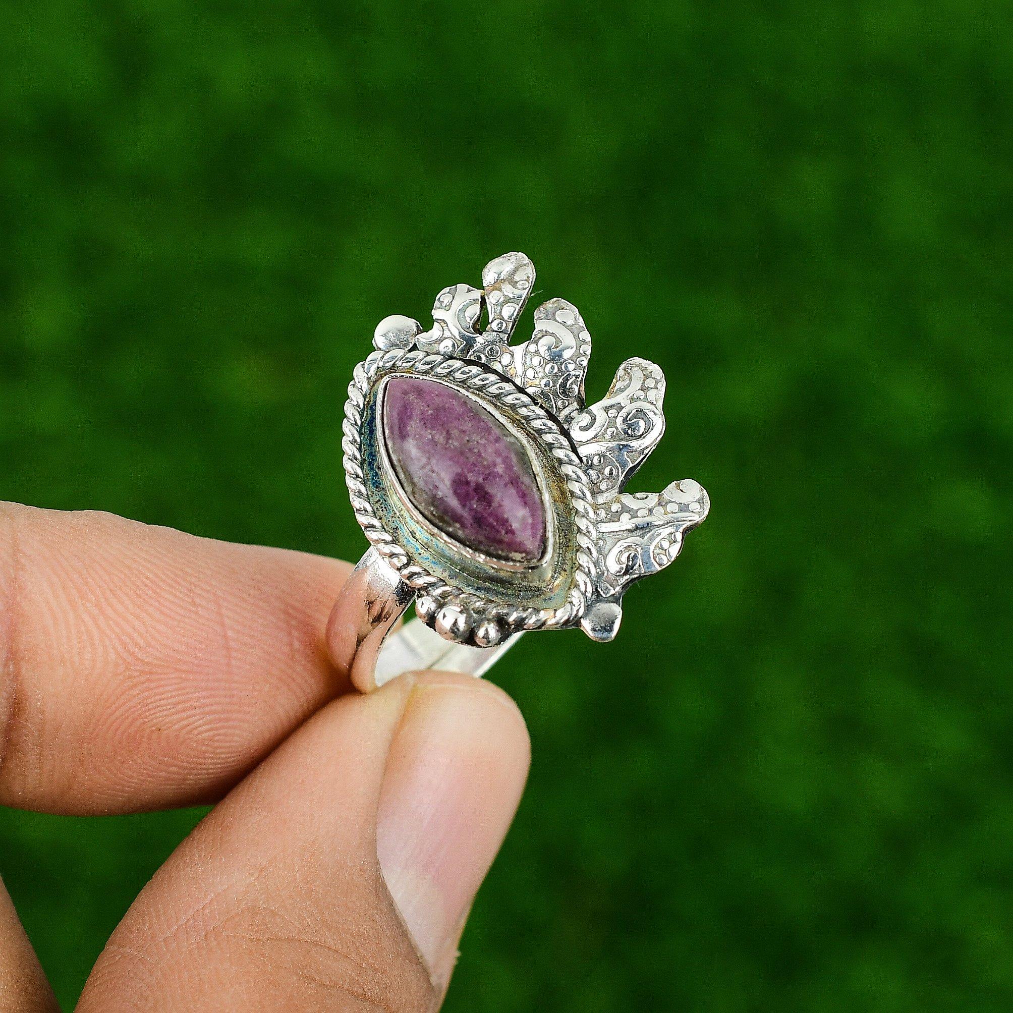 Natural Ruby Zoisite Gemstone 925 Silver Multi Stone Adjustable Ring For Women