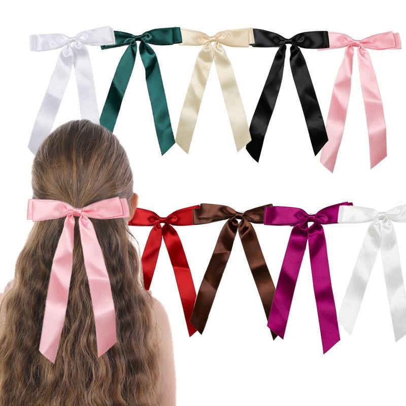Baby Girls Bowknot Clip Headwear Hair Accessories Solid Color Elegance Headwear Hairpins Advanced Princess duckbill clip Hair clip