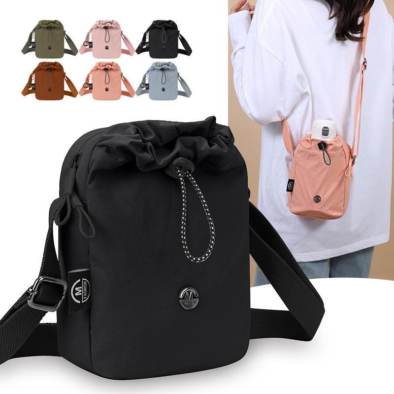 Multifunctional Mini Nylon Mobile Phone Bag Casual Zipper Crossbody Water Bottle Bag Ultra-light Korean Style