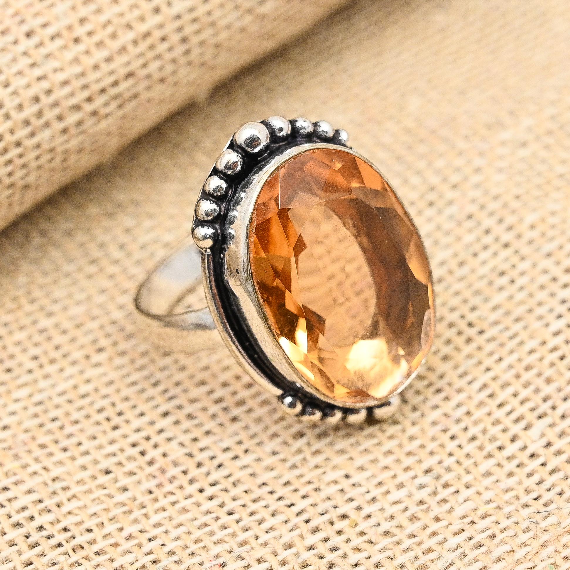 Morganite Gemstone 925 Sterling Silver Handmade Wonderful Jewelry Ring