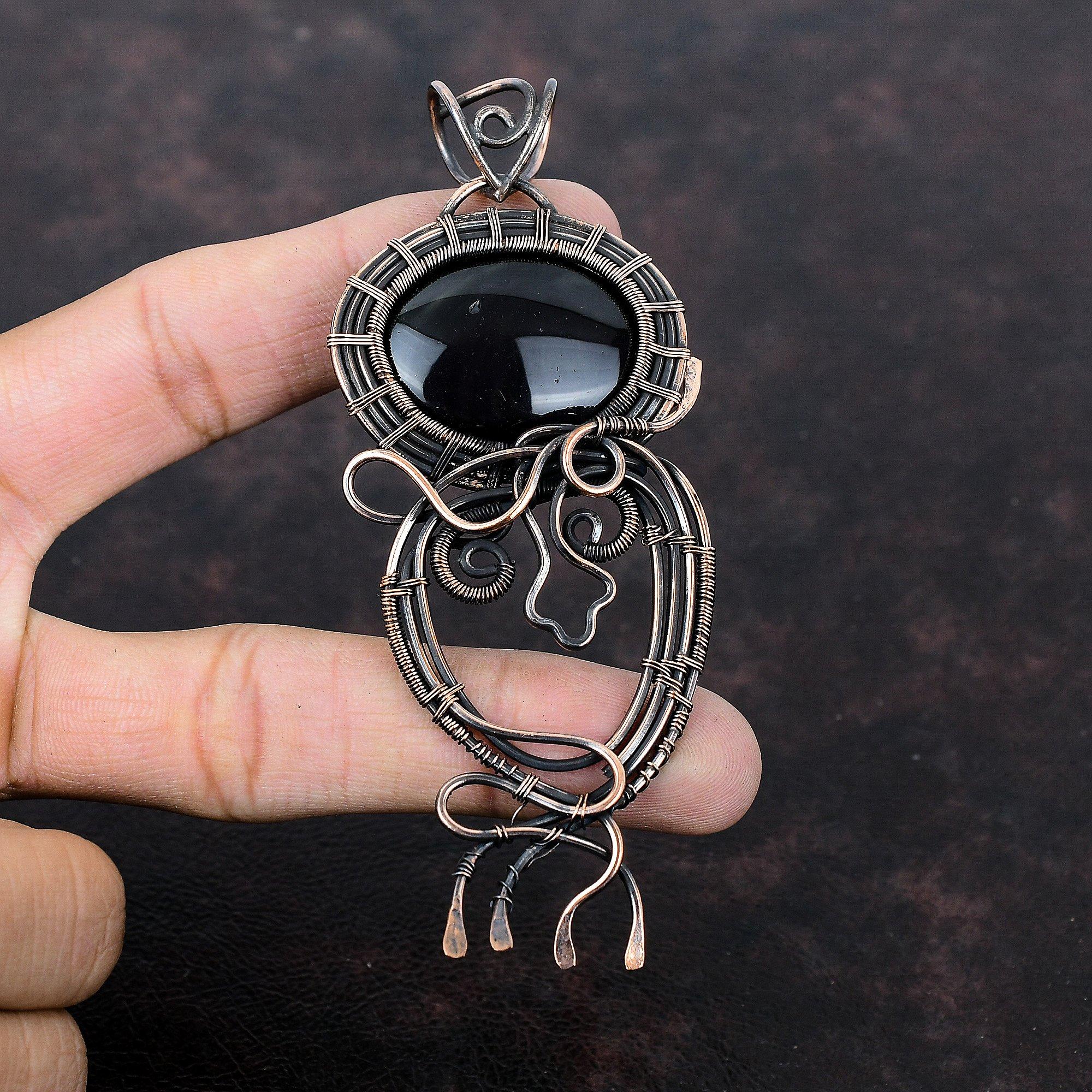Sugilite Pendant Copper Wire Wrapped Pendant Handmade Decent Pendant Copper Jewelry Wire Wrap Jewelry Original Gemstone Pendant Gift For Her