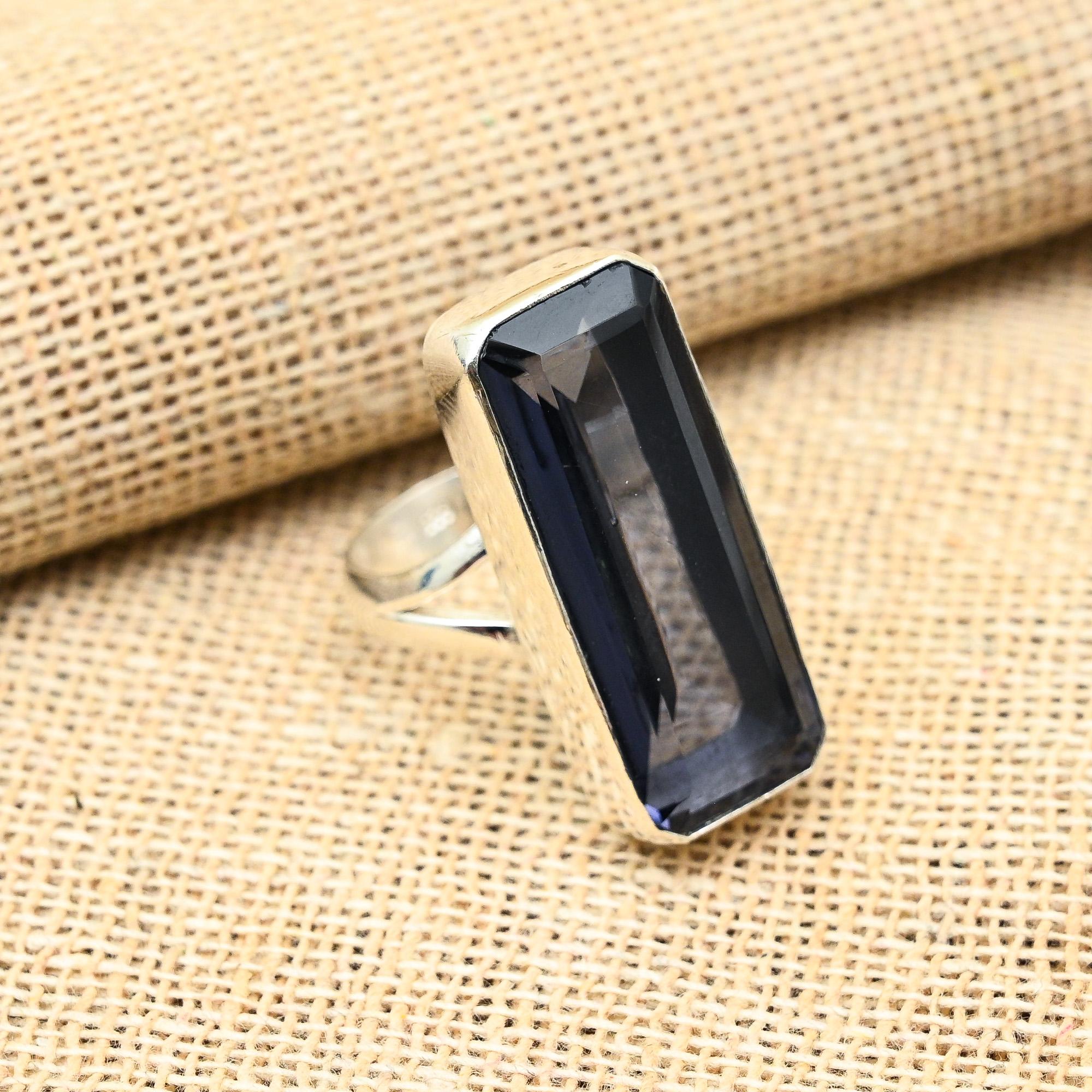 Attraktiver Iolith Edelstein Handarbeit 925 Sterling Silber Schmuck Ring für Sie