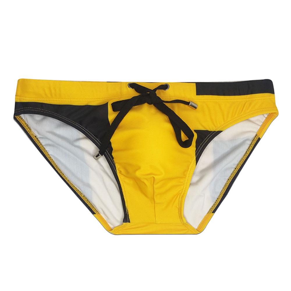 Men Swim Briefs Trunks Color PrintFashion PrintTight Fit Sexy Swimwear Beach Wear Tanning Surfing